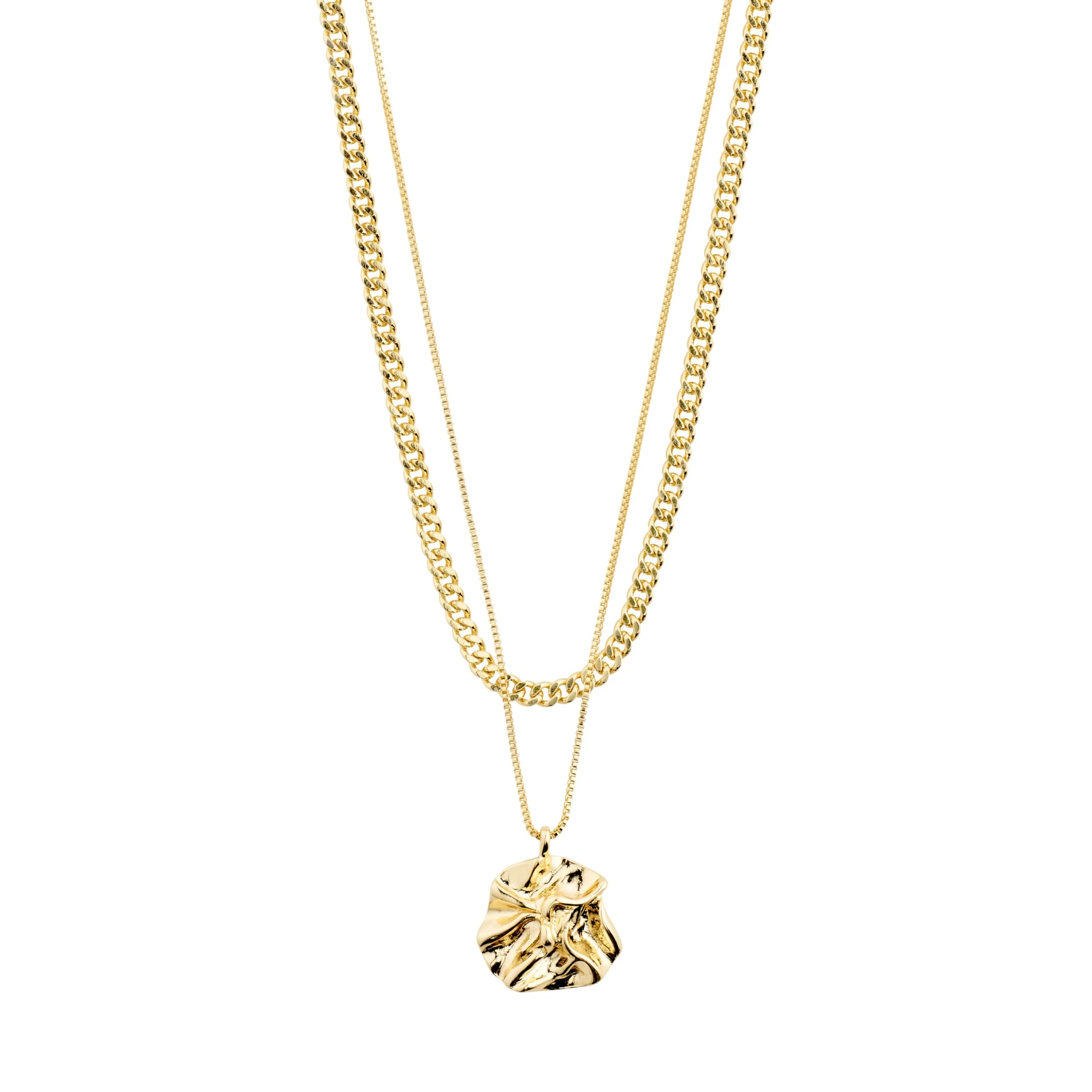 WILLPOWER Curb & Coin Necklace, 2-In-1 Set, Gold-Plated (Gold Plated) Pilgrim WILLPOWER Curb & Coin Necklace, 2-In-1 Set, Gold-Plated (Gold Plated) -dress shop 122242001 scaled