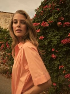 Mos Mosh Carlee 3/4 Shirt Dress (255 Coral Reef) -dress shop 143260CarleeShirtDress1