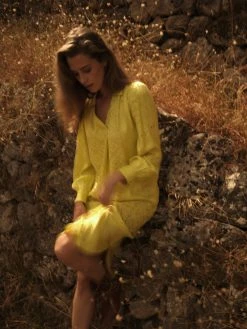 Mos Mosh Aldo Geo Dress (217 Yellow Plum) -dress shop 150080AldoGeoDress3