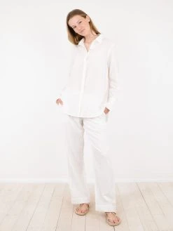 Neo Noir Sonar Linen Pants (120 White) -dress shop 158949 120 5
