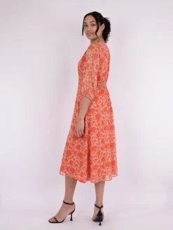 Neo Noir Olana City Flower Dress (200 Orange) -dress shop 160407 200 4