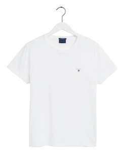 Gant THE ORIGINAL SS T-SHIRT (110 White) 7 Gant THE ORIGINAL SS T-SHIRT (110 White) -dress shop 202001 234100 110 transparent fv 1