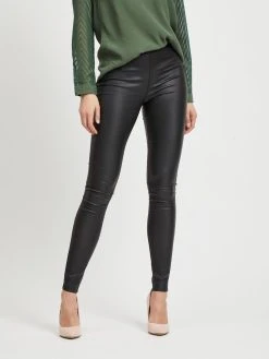 Object OBJBELLE MW COATED LEGGINGS NOOS (BLACK) -dress shop 23029748 Black 003 ProductLarge