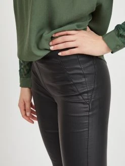 Object OBJBELLE MW COATED LEGGINGS NOOS (BLACK) -dress shop 23029748 Black 006 ProductLarge