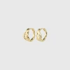 Pilgrim PIA Organic Shape Crystal Hoop Earrings Gold-Plated (Gold Plated) -dress shop 262232033
