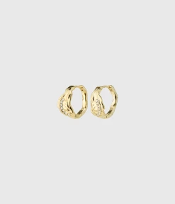 Pilgrim PIA Organic Shape Crystal Hoop Earrings Gold-Plated (Gold Plated)