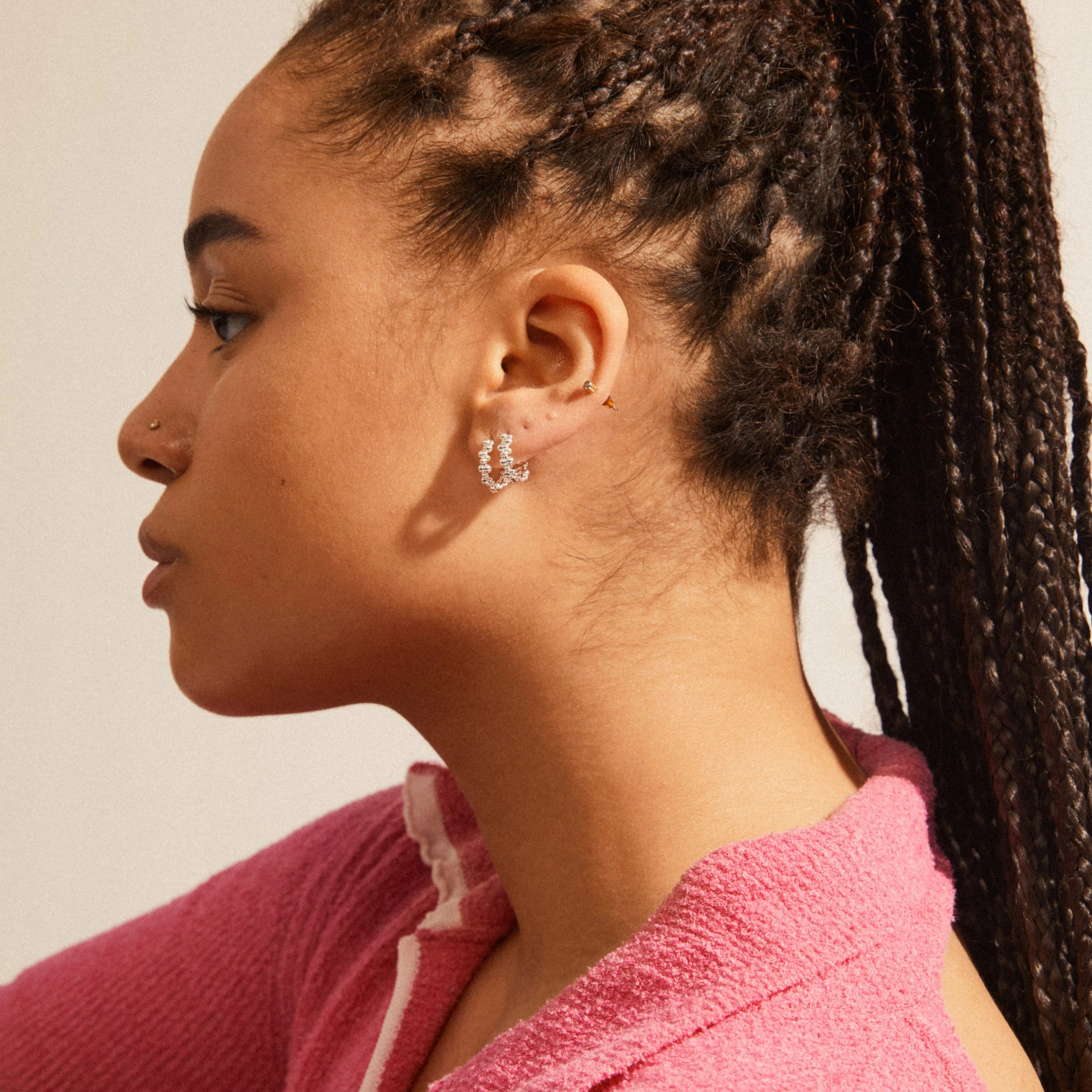 Pilgrim SOLIDARITY Recycled Medium Bubbles Hoops Silver-Plated (Silver Plated) 4 Pilgrim SOLIDARITY Recycled Medium Bubbles Hoops Silver-Plated (Silver Plated) - Bild 2