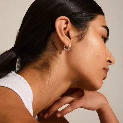 Pilgrim TAFFY Recycled Medium Size Swirl Hoop Earrings Silver-Plated (Silver Plated) 7 Pilgrim TAFFY Recycled Medium Size Swirl Hoop Earrings Silver-Plated (Silver Plated) -dress shop 282236013 m2