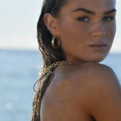 HANNA SCHÖNBERG X PILGRIM Recycled Hoops Gold-Plated (gold-plated) -dress shop 502322003 m2