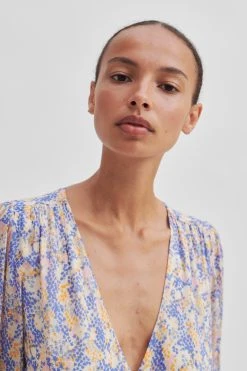 Second Female Poppi Midi Dress (5100 Amparo Blue) -dress shop 56817 5100 13