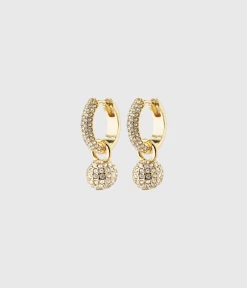 Pilgrim EDTLI Crystal Hoop Earrings Gold-Plated (Gold Plated)