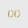 Pilgrim EZO Twirled Crystal Hoops Gold-Plated (Gold Plated) -dress shop 672312073