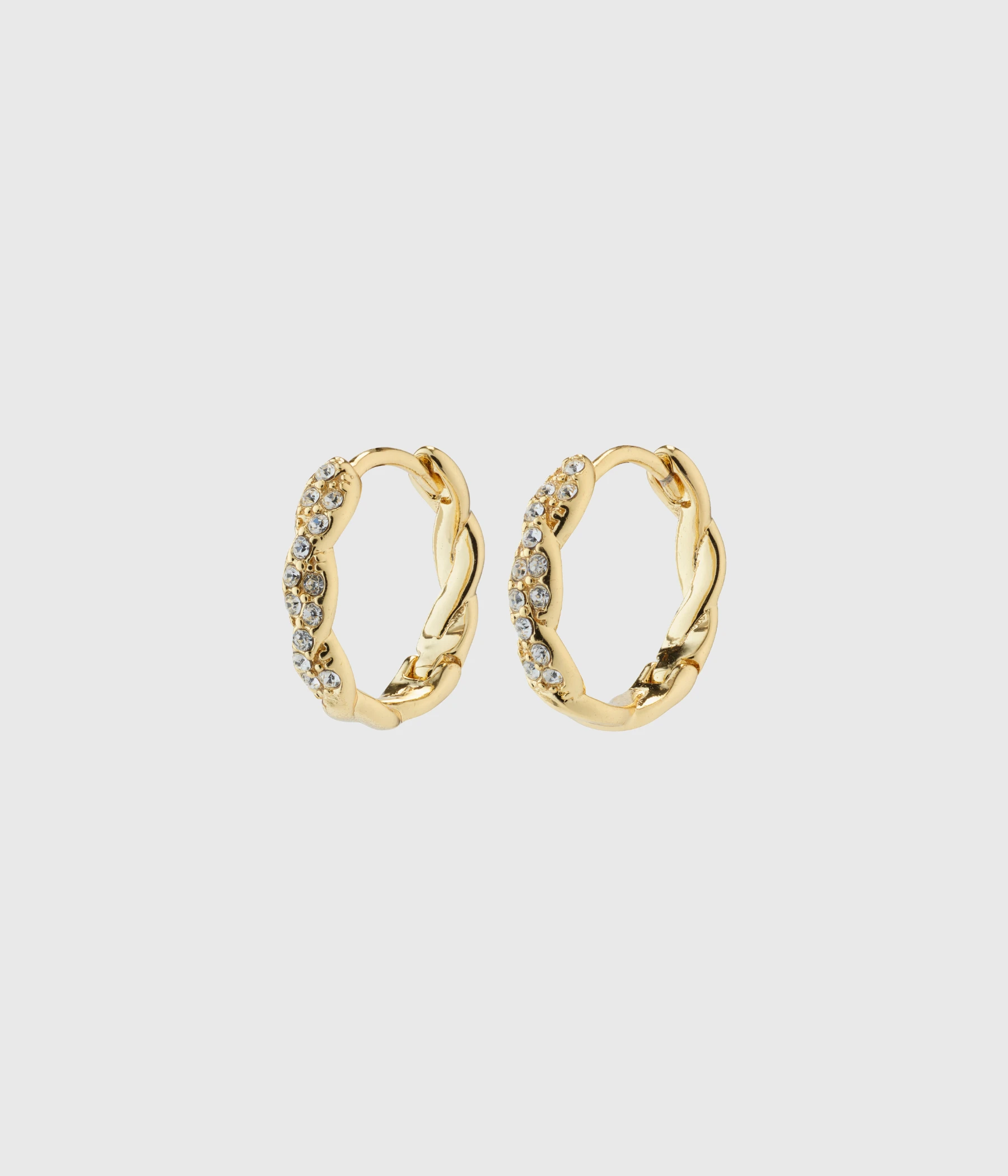 Pilgrim EZO Twirled Crystal Hoops Gold-Plated (Gold Plated) 3 Pilgrim EZO Twirled Crystal Hoops Gold-Plated (Gold Plated)