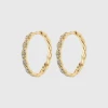 Pilgrim EZO Twirled Crystal Hoops Gold-Plated (Gold Plated) 1 Pilgrim EZO Twirled Crystal Hoops Gold-Plated (Gold Plated) -dress shop 672312083