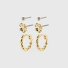 Pilgrim EMANUELLE Recycled Earrings 3-In-1 Set Gold-Plated (Gold Plated) -dress shop 692312033