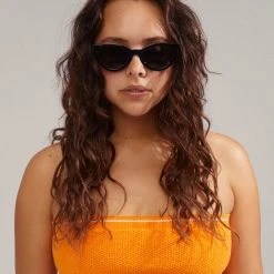 Pilgrim JUNA Recycled Cat-Eye Sunglasses Black (BLACK) -dress shop 752310120 m2