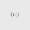 Pilgrim AICA Recycled Chunky Huggie Hoop Earrings Silver-Plated (Silver Plated) 2 Pilgrim AICA Recycled Chunky Huggie Hoop Earrings Silver-Plated (Silver Plated) -dress shop AICArecycledchunkyhuggiehoopearringssilver plated