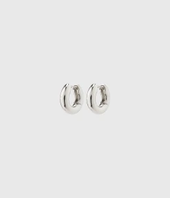 Pilgrim AICA Recycled Chunky Huggie Hoop Earrings Silver-Plated (Silver Plated)