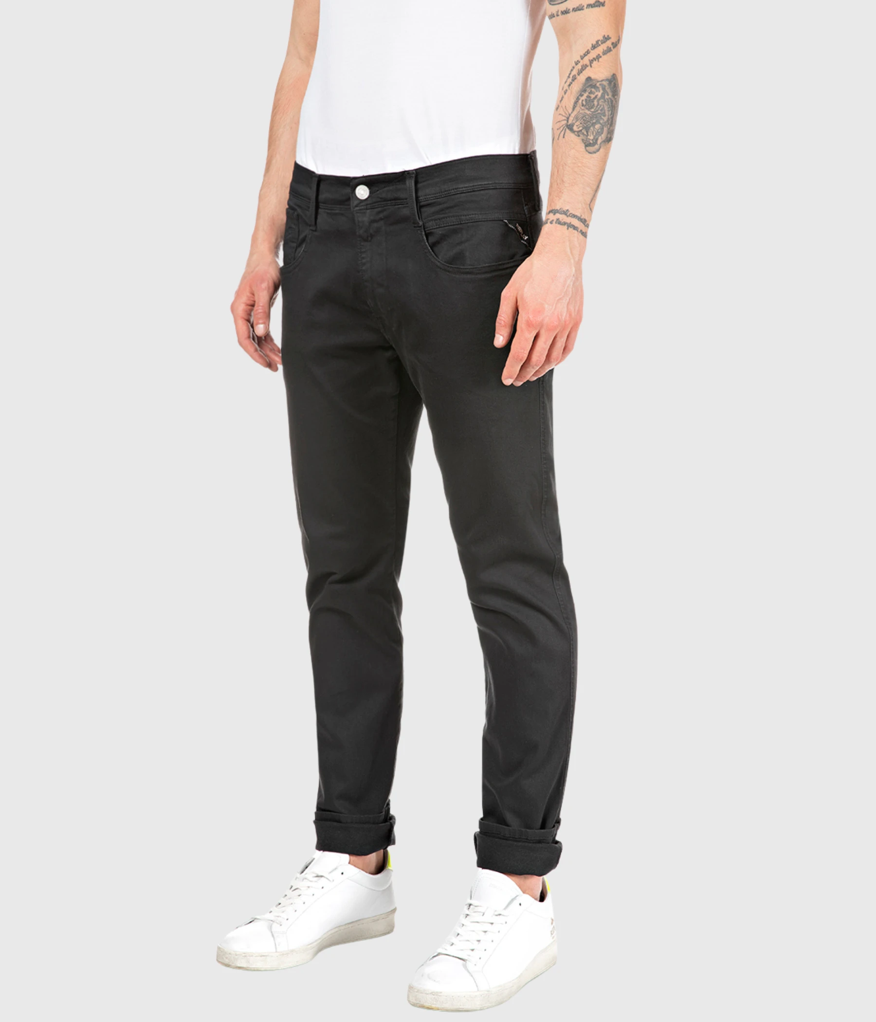 Replay ANBASS Hyperflex Colour Xlite (040 BLACK Garment Dyed And Stonewashed) 3 Replay ANBASS Hyperflex Colour Xlite (040 BLACK Garment Dyed And Stonewashed)