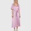 Neo Noir Benita Heavy Sateen Dress (165 Rose) -dress shop BenitaHeavySateenDress 165Rose