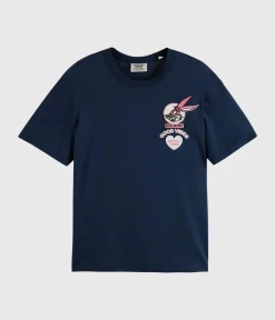 Scotch & Soda Bugs Bunny - Short Sleeved T-Shirt With Chest & Back Artwork (0002 Night)