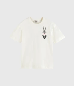 Scotch & Soda Bugs Bunny - Short Sleeved T-Shirt With Chest & Back Artwork (0001 Off White)