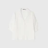 Aveny CORDELIA CROP CRINKLE SS SHIRT (EGRET) -dress shop CORDELIACROPCRINKLESSSHIRT