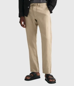 Gant D2. RELAXED LINEN DS PANTS (270 CONCRETE BEIGE)