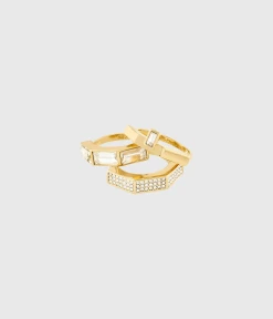 HANNA SCHÖNBERG X PILGRIM Recycled Crystal Rings Gold-Plated (gold-plated)