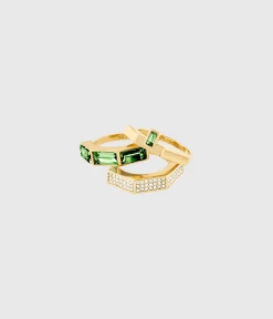 HANNA SCHÖNBERG X PILGRIM Recycled Rings Green/Gold-Plated (gold-plated)