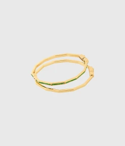 HANNA SCHÖNBERG X PILGRIM Recyc. Bracelets Green/Gold-Plated (gold-plated)