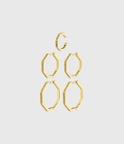 HANNA SCHÖNBERG X PILGRIM Recycled Earrings Gold-Plated (gold-plated)