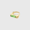HANNA SCHÖNBERG X PILGRIM Recycled Ring Green/Gold-Plated (gold-plated) -dress shop HANNASCHONBERGxPILGRIMrecycledringgreengold plated