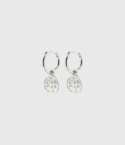 Pilgrim IBEN Recycled Tree-Of-Life Hoop Earrings Silver-Plated (Silver Plated)
