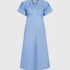 Neo Noir Illana Poplin Dress (554 SKY Blue) 2 Neo Noir Illana Poplin Dress (554 SKY Blue) -dress shop IllanaPoplinDress 554SKYBlue