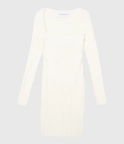 Calvin Klein Jeans BUSTIER SWEATER DRES, (YBI Ivory)