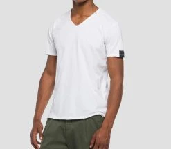 Replay T-Shirt V-Neck (001 White) -dress shop M3591 000 2660 001 1 Z