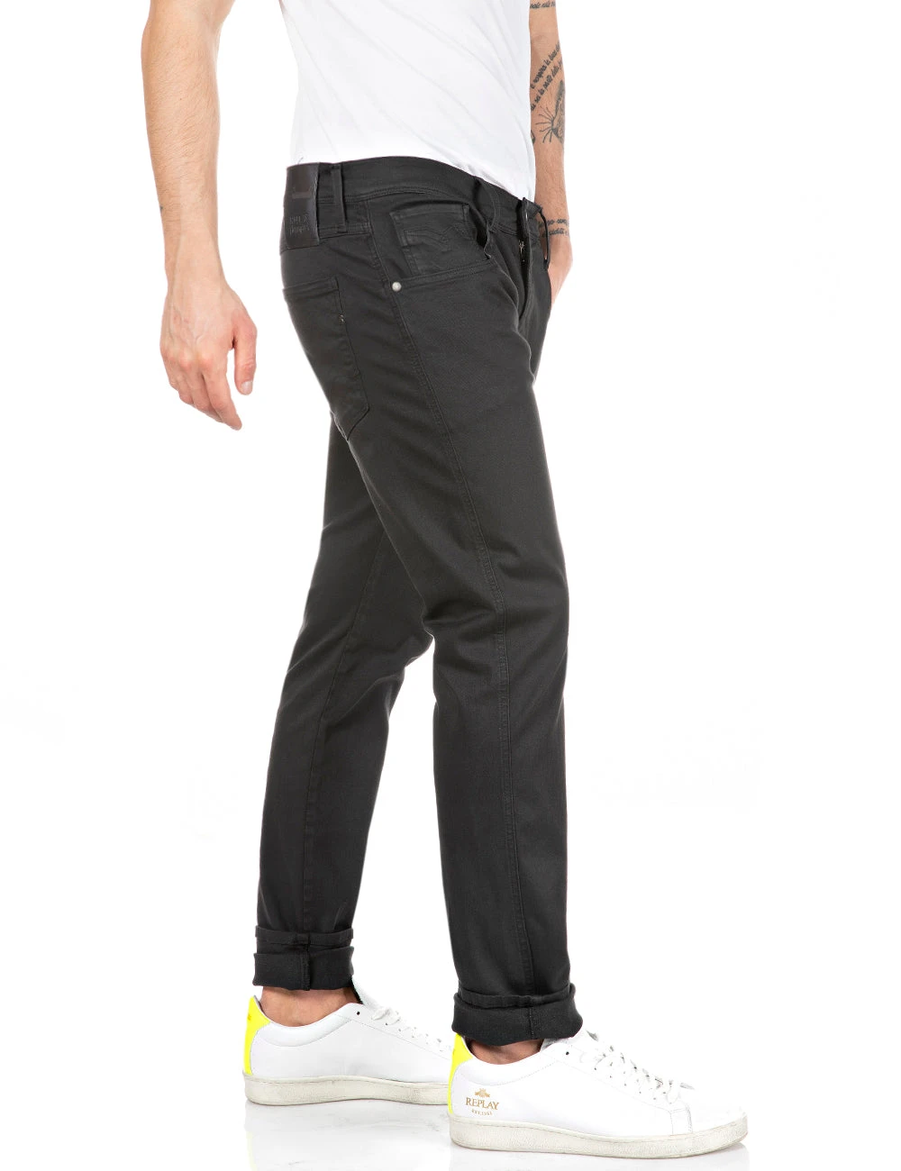 Replay ANBASS Hyperflex Colour Xlite (040 BLACK Garment Dyed And Stonewashed) 7 Replay ANBASS Hyperflex Colour Xlite (040 BLACK Garment Dyed And Stonewashed) - Bild 5