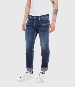 Replay Trousers ANBASS AGED (007 DARK BLUE Dark Wash Tone)