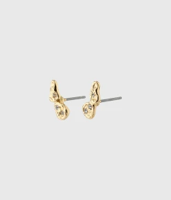 Pilgrim QUINN Recycled Organic Shaped Crystal Earrings Gold-Plated (Gold Plated)