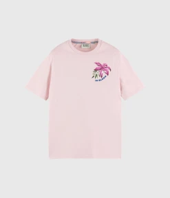 Scotch & Soda Back Artwork T-Shirt In Organic Cotton (0488 Rose)