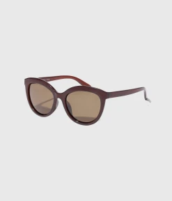 Pilgrim MARLENE Recycled Cat-Eye Sunglasses Brown (BROWN)