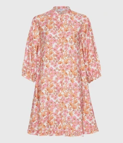 MOSS COPENHAGEN Mschadanaya Ladonna 3/4 Shirt Dress AOP (A PINK FLOWER)