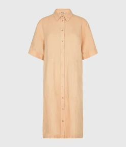 Mos Mosh Mal Linen Shirt Dress (178 Ginger Root)