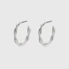 Pilgrim NAJA Twisted Hoop Earrings Silver-Plated (Silver Plated) -dress shop NAJATwistedHoopEarrings SilverPlated