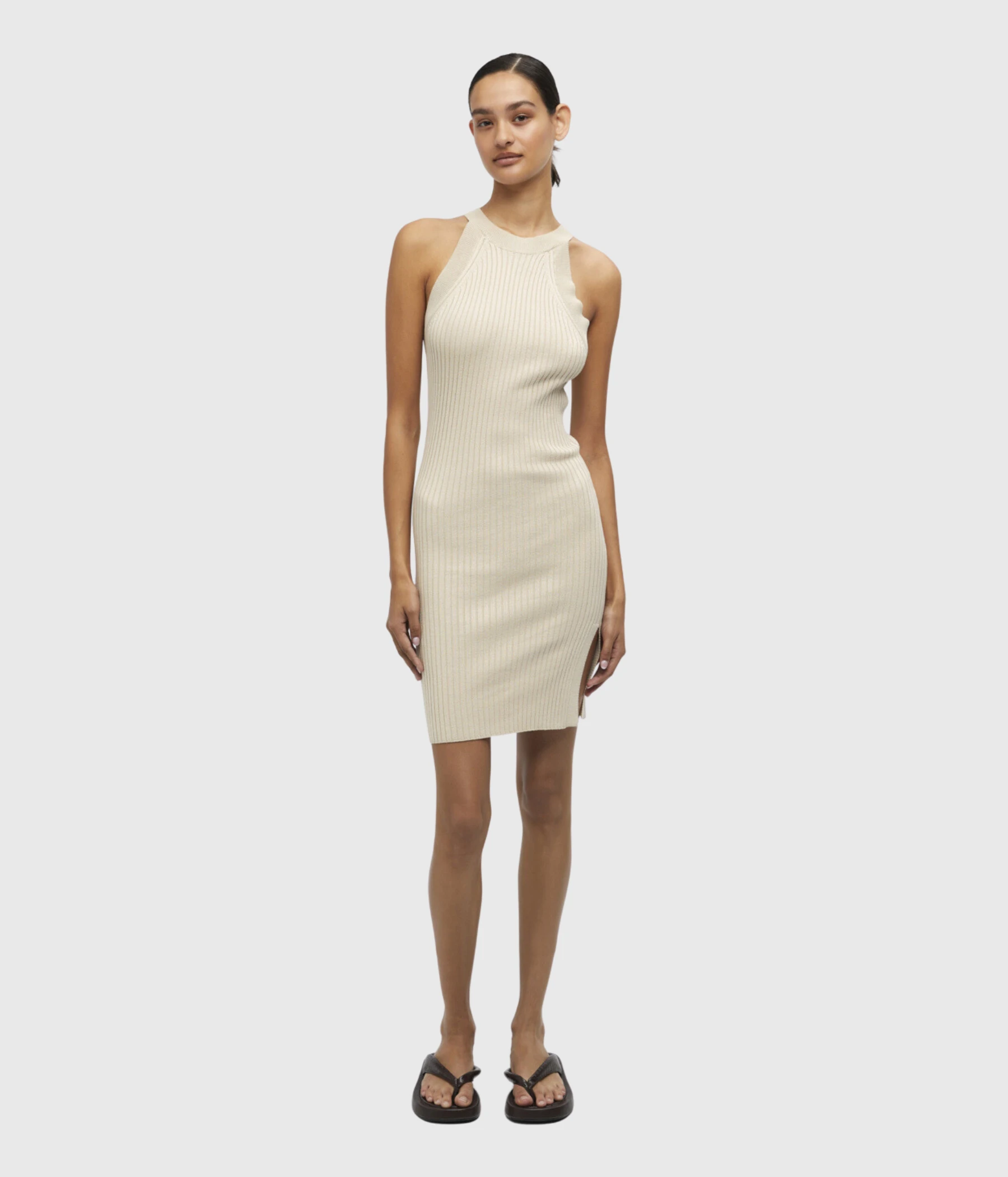 OBJESTER RIB SL DRESS E SS FAIR 23 (Sandshell) Object OBJESTER RIB SL DRESS E SS FAIR 23 (Sandshell) -dress shop OBJESTERRIBSLDRESSESSFAIR23 Sandshell