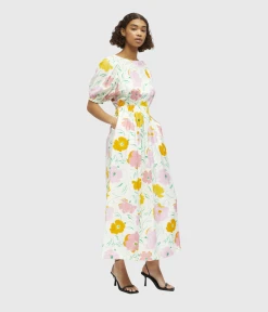 Object OBJHASINI S/S LONG DRESS 126 (Cloud Dancer AOP:Flowers) 7 Object OBJHASINI S/S LONG DRESS 126 (Cloud Dancer AOP:Flowers) -dress shop OBJHASINISSLONGDRESS126 CloudDancerAOPFlowers