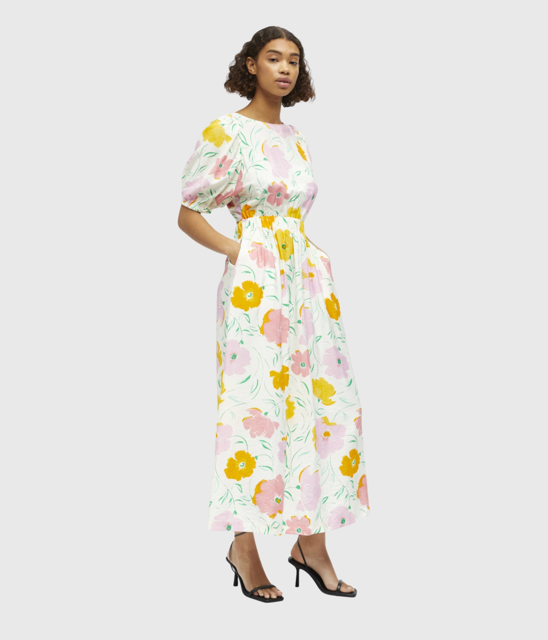 Object OBJHASINI S/S LONG DRESS 126 (Cloud Dancer AOP:Flowers) 4 Object OBJHASINI S/S LONG DRESS 126 (Cloud Dancer AOP:Flowers) - Bild 2