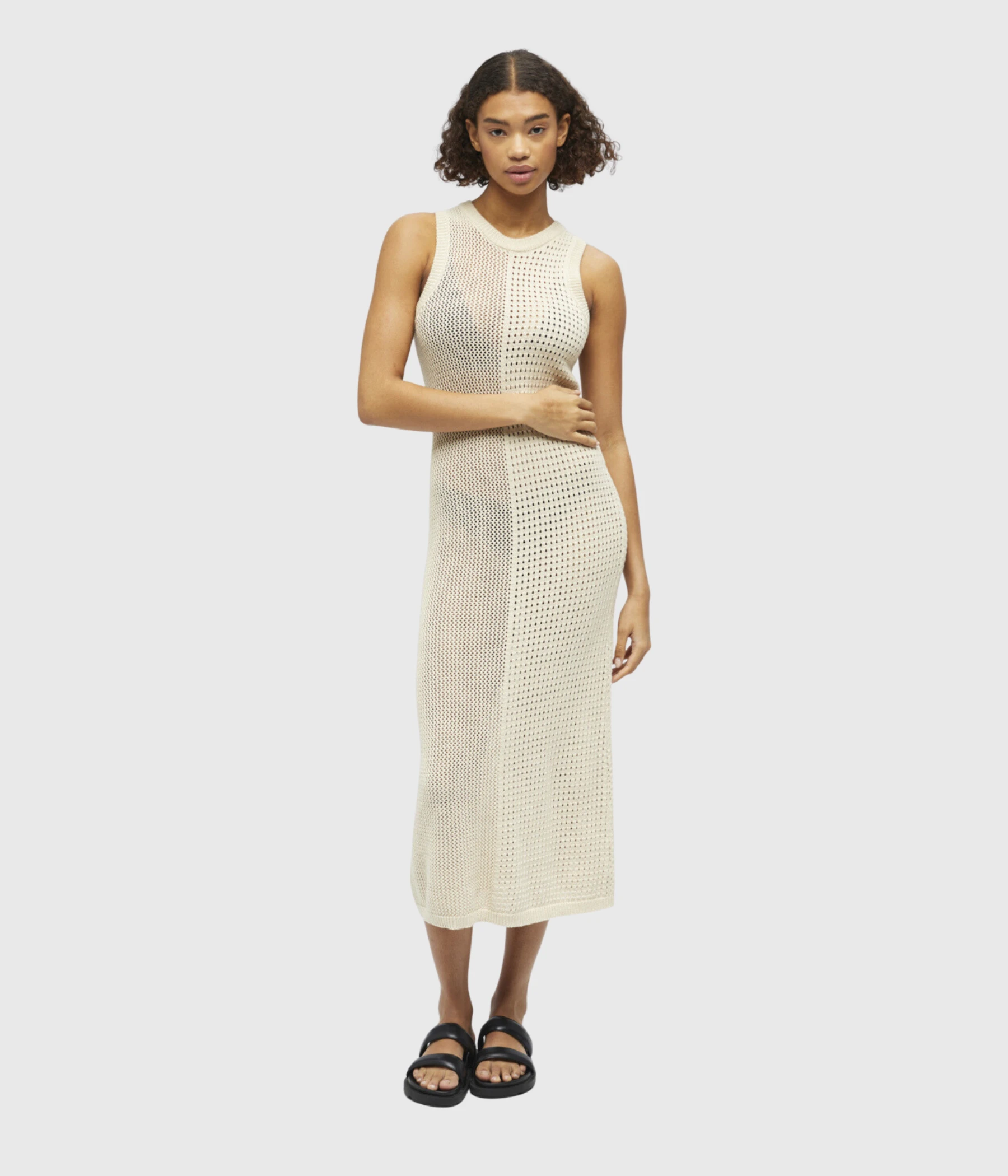 Object OBJPALIA S/L KNIT DRESS 126 (Sandshell) 3 Object OBJPALIA S/L KNIT DRESS 126 (Sandshell)