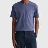 Gant REG SHIELD SS T-SHIRT (902DARK JEANSBLUE MELANGE) -dress shop REGSHIELDSST SHIRT 902DARKJEANSBLUEMELANGE